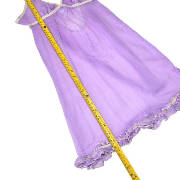 VTG Sophie & Me Babydoll Slip Dress Sz.S Lilac Sheer Silk Bow Ruffles Coquette - Picture 7 of 11